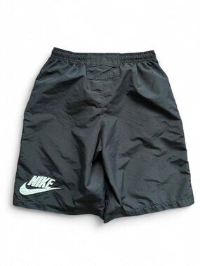 Vintage Nike Black Trunks Shorts Windbreaker Baggy Men's Small Patch Y2K